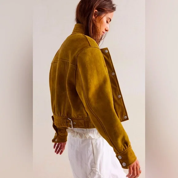 Free People We The Free Wes Suede Bomber Jacket NWT - Picture 12 of 15